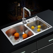 R7845 Double Bowl Single Drainer Stainless Steel Sink